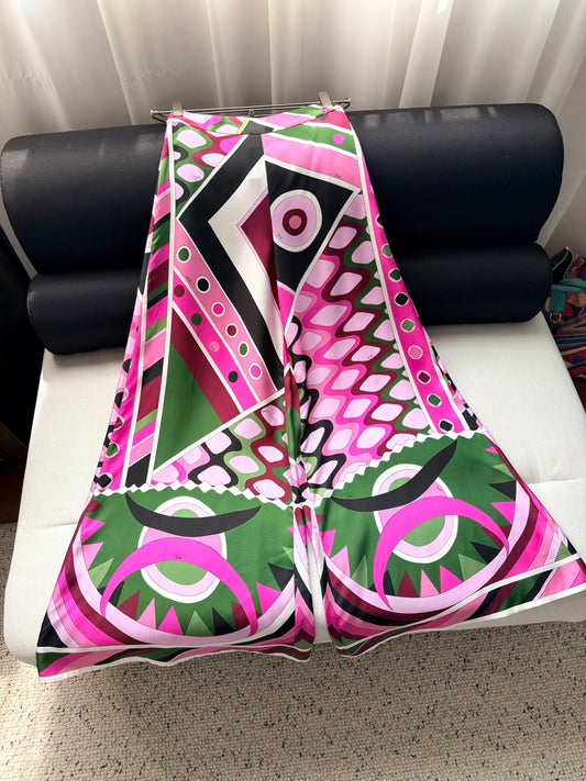 Pucci High Waist Colorful Graphic Wide Leg Pants Women Holiday Daily Wear 2604097Pucci
