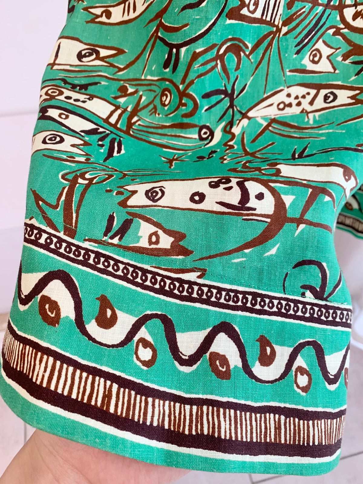 Alemais Artistic Sea Print Halter Neck Swing Mini Holiday Mini Dress 202609031AL