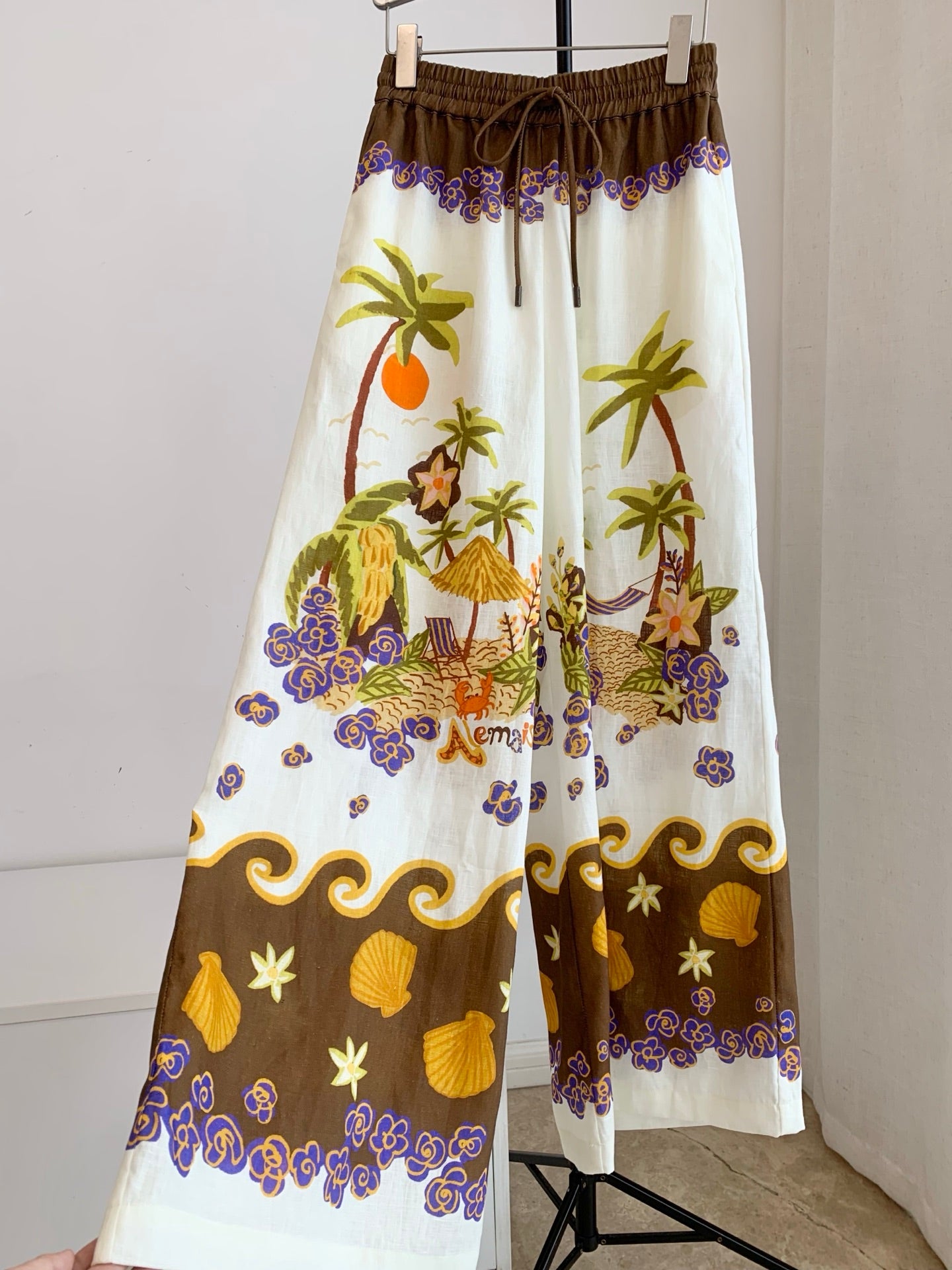 Alemais Retro Island Print Matching Set Women Resort Vacation Outfit 2609023AL