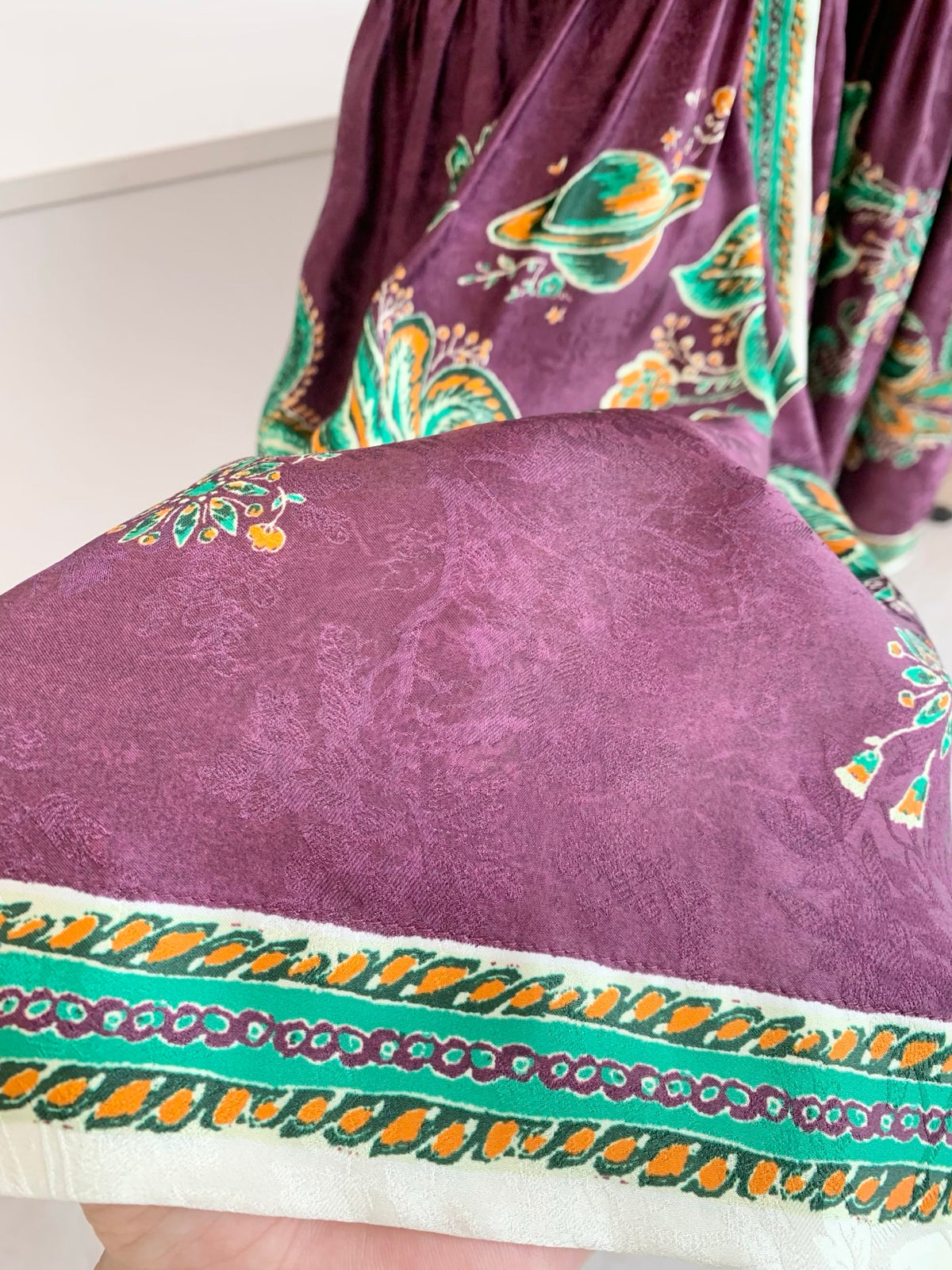 Alemais Luxury Purple Silk Blend Balloon Sleeve Modest Maxi Shirt Dress For Ladies 2608077AL