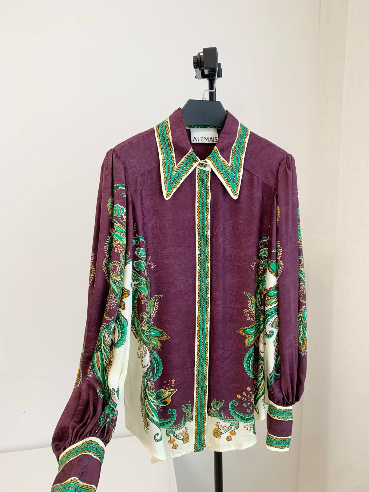 Alemais Vintage Scarf Print Silk Blend Co Ord Set Collared Blouse And Long Trousers 2608076AL
