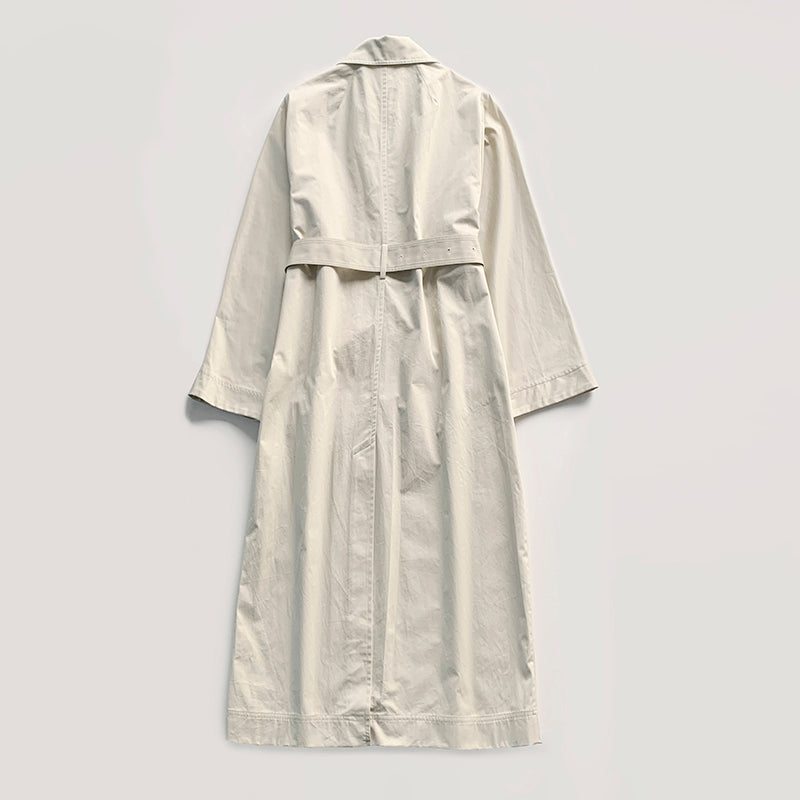 Toteme trench winter cotton sand color belted pocket long length casual single breasted outer coat